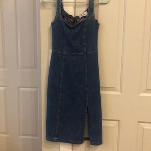 Reformation jean dress with slit